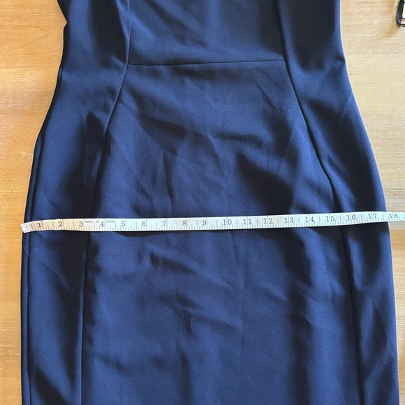 Calvin Klein Blue Sheath Dress Tulip Sleeve Knee Length Scuba Stretch, Sz 6 NWT - Picture 12 of 14